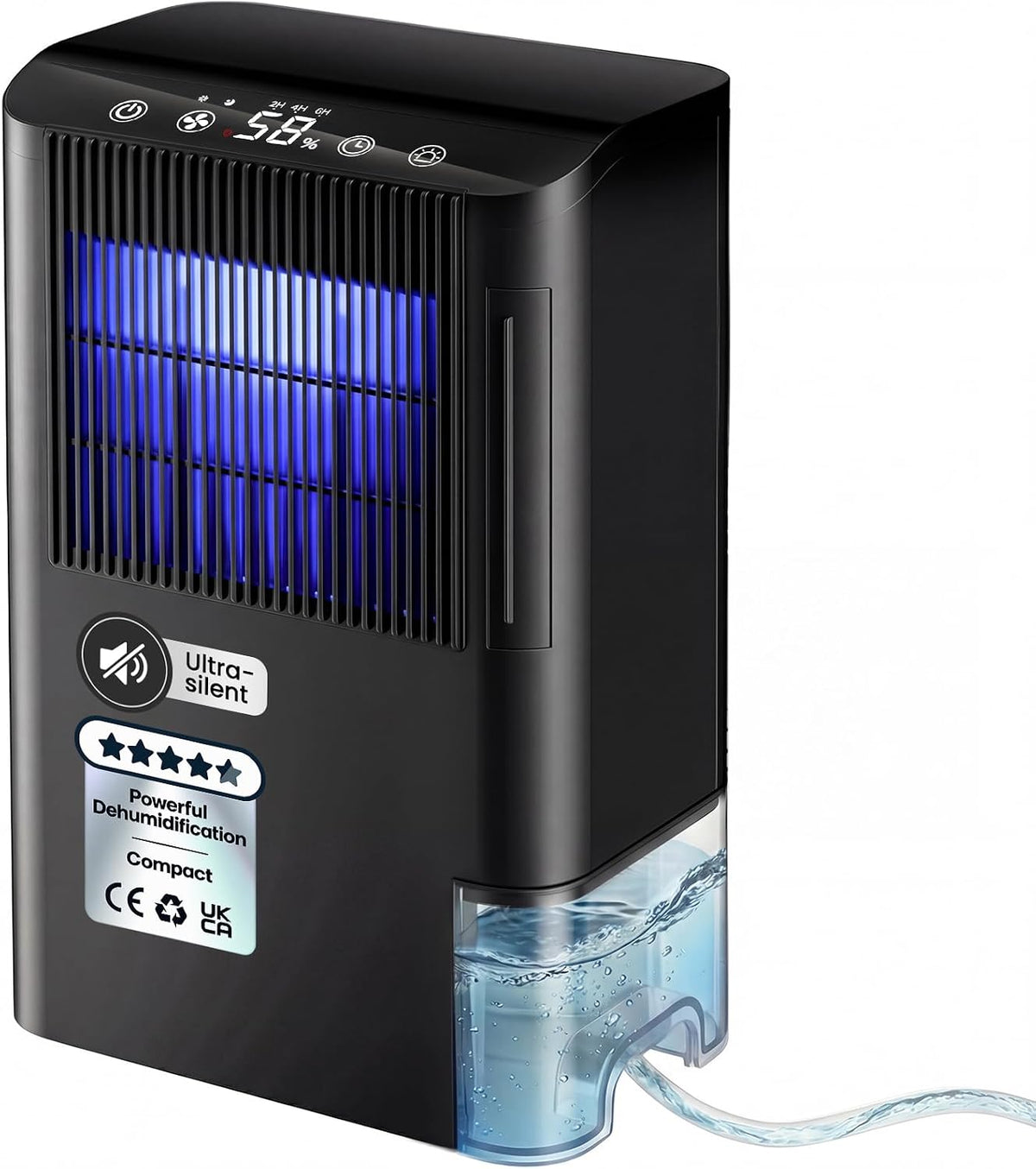 Rotary Desiccant Dehumidifier with Digital Humidity Display for Home