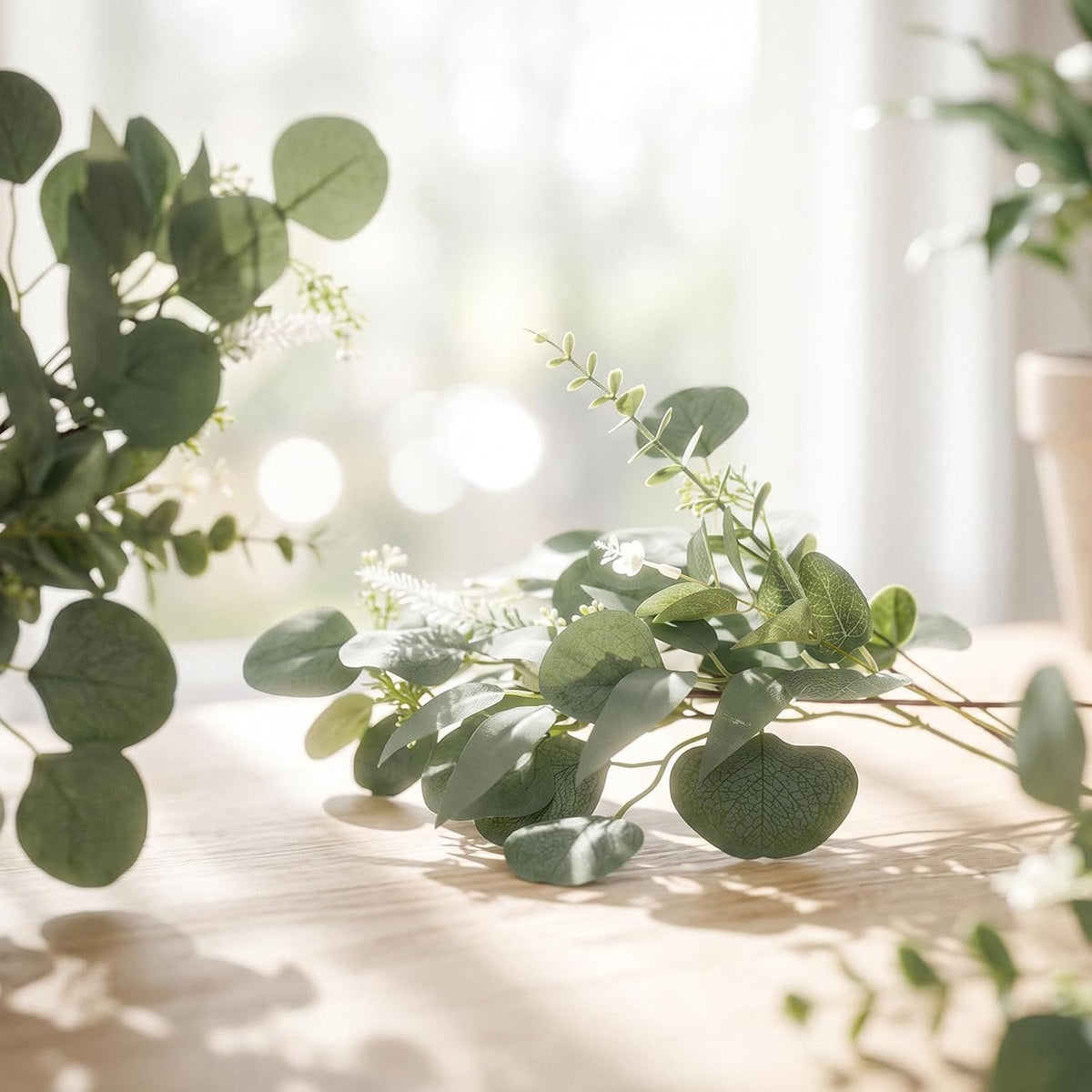 135 Pcs Artificial Eucalyptus Stems, Mixed Greenery Stems for Decor