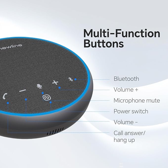N newline Conference Speaker and Microphone, 2 Mics 360° Voice Pickup, AI Noise