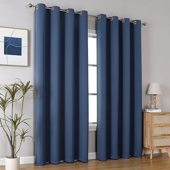 ChrisDowa Blackout Curtains 102 Inches Long 2 Panels Set
