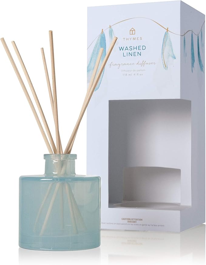 Thymes Petite Reed Diffuser Set – Includes Rattan Wood Sticks, Fragrance Oil