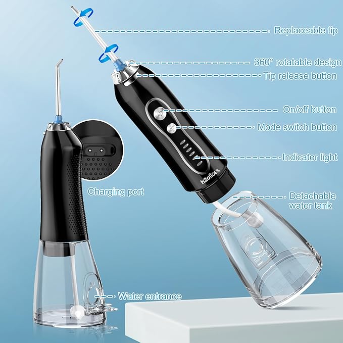 H2ofloss Water Dental Flosser Teeth Pick -Portable Oral Irrigator