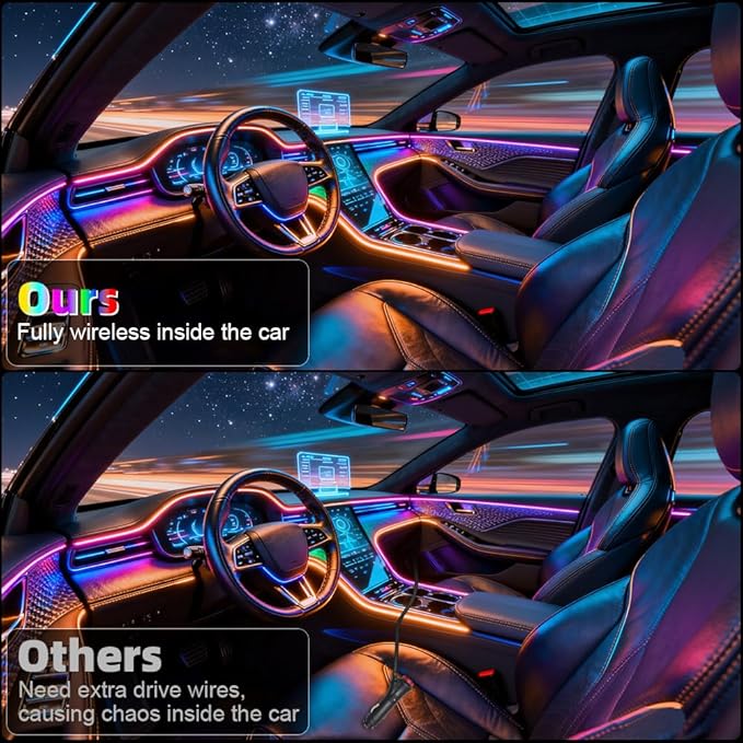 Acrylic Interior Car Ambient Lighting, Interior RGB LED Strip Kit