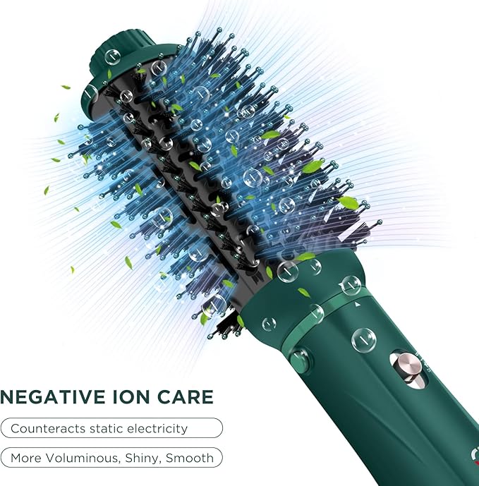 IG INGLAM Hair Dryer Brush, 4-in-1 Detachable Blow Dryer Brush, Ionic Diffuser