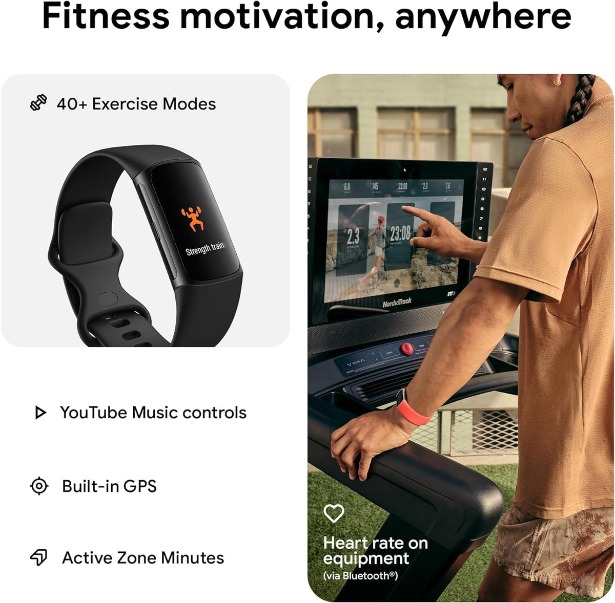 Fitbit Charge 6 Activity Tracker Heart Rate Monitoring, 7-Day Battery, Integr...