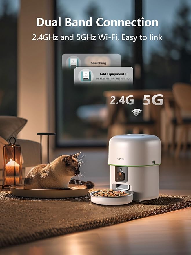 Automatic Cat Feeder with Camera - 5G WiFi Auto Cat Food Dispenser