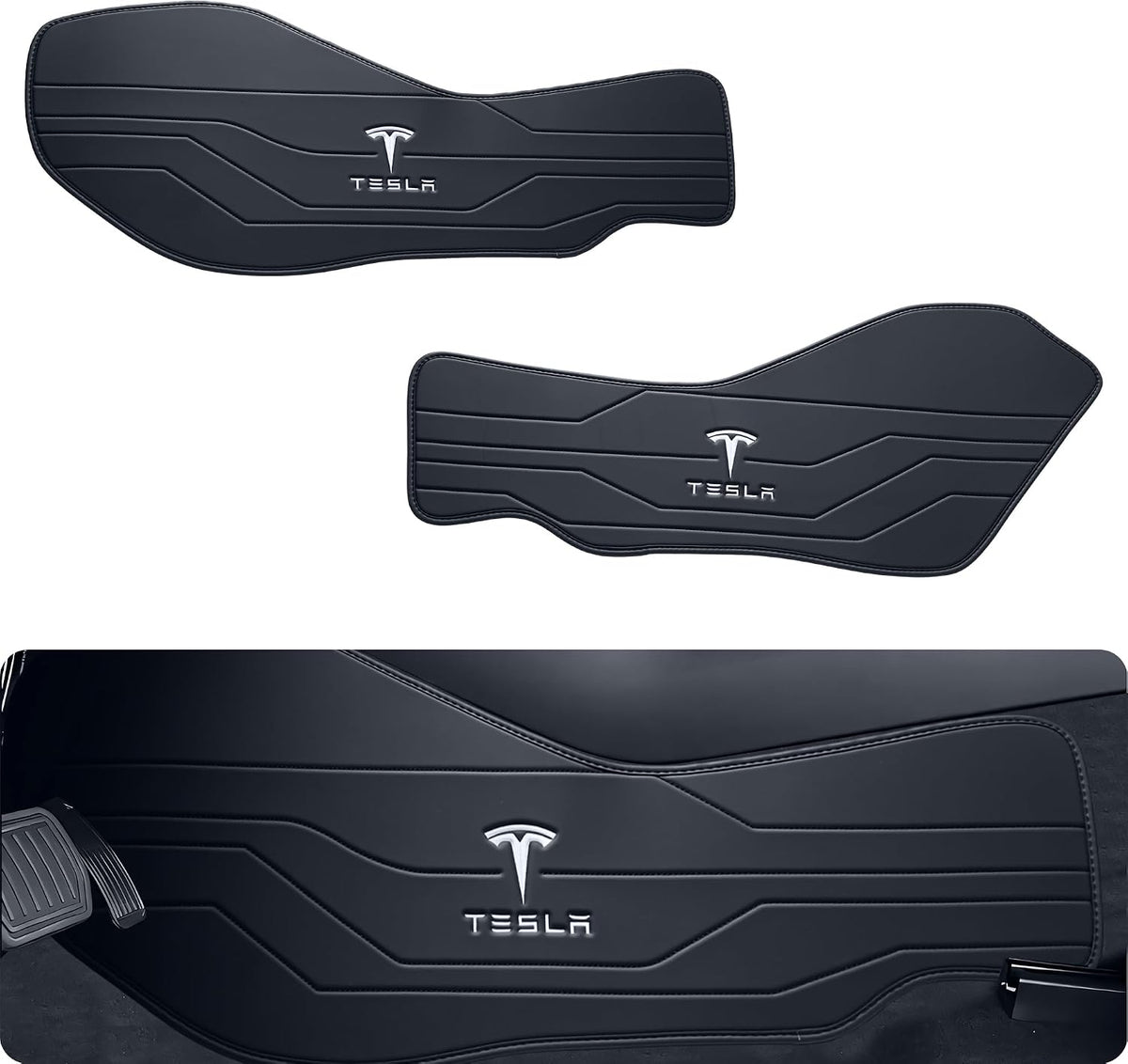 Center Console Leather Side Anti-Kick Mats(2 Pieces) Designed for Tesla Model...