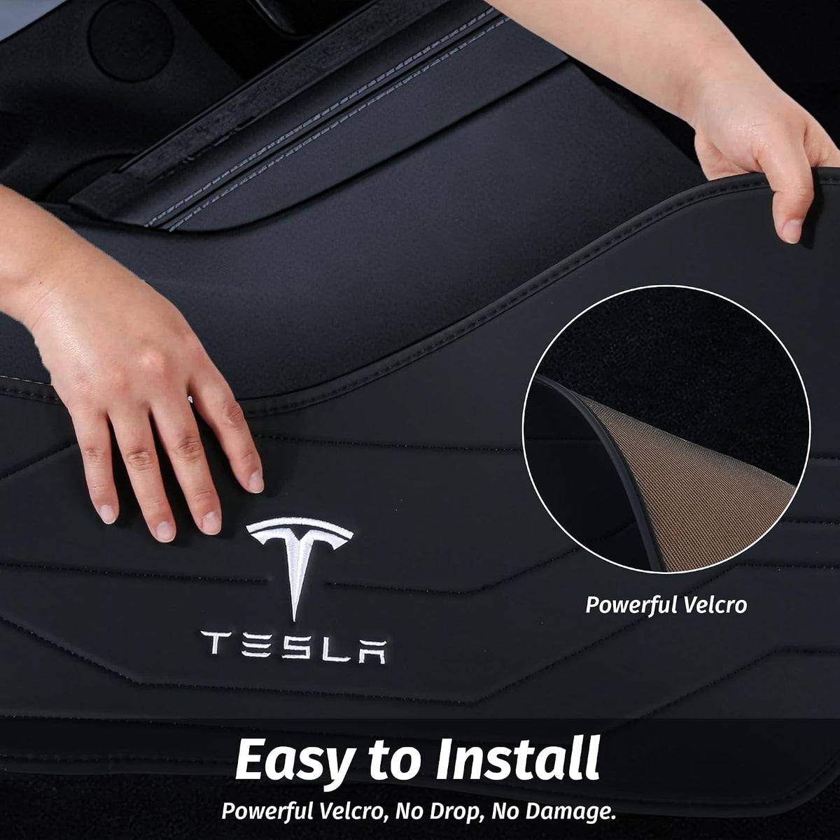 Center Console Leather Side Anti-Kick Mats(2 Pieces) Designed for Tesla Model...