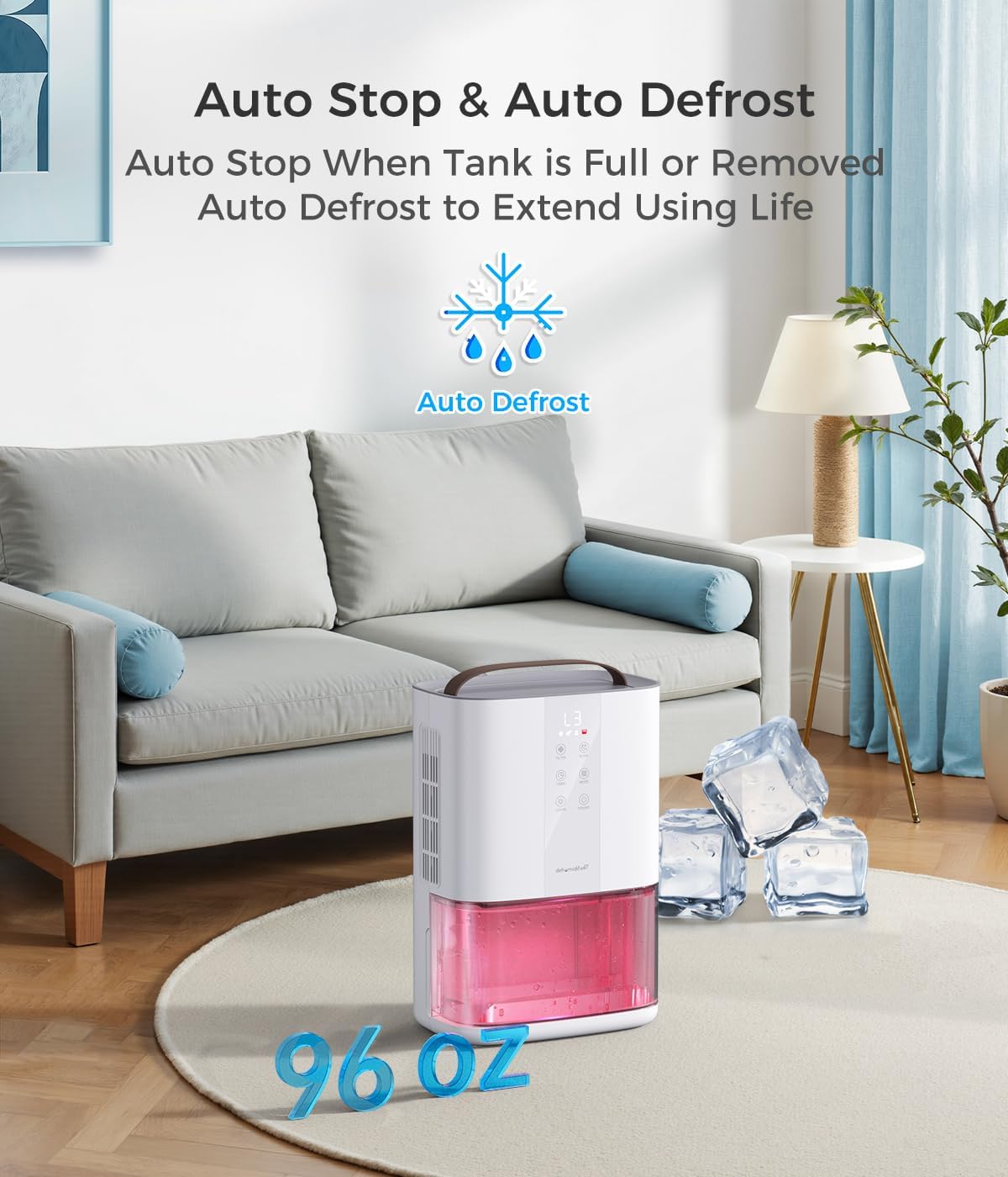 Large Dehumidifier, 96OZ, Activated Carbon Filter for Bedroom