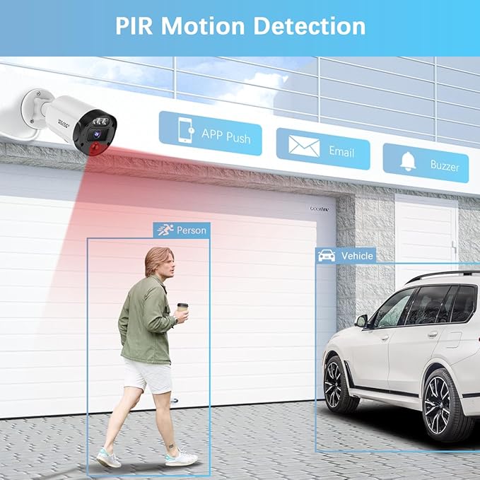 【130° Ultra Wide-Angle & 90 Days Storage】 Outdoor Wired Security Camera S...