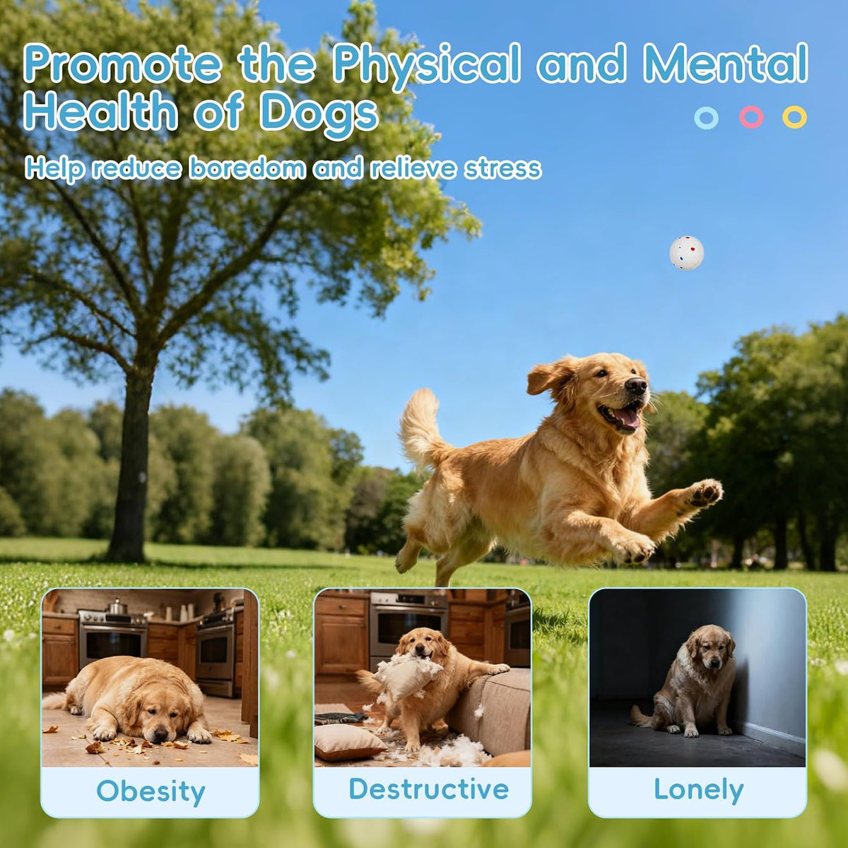 FAHKNS Automatic Ball Launcher for Large Dogs: 40/60/80FT Distance Dog Ball T...