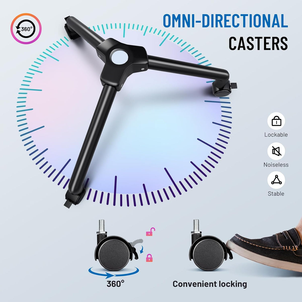 CAHAYA Projector Stand Adjustable Laptop Tripod Stand Portable with Casters