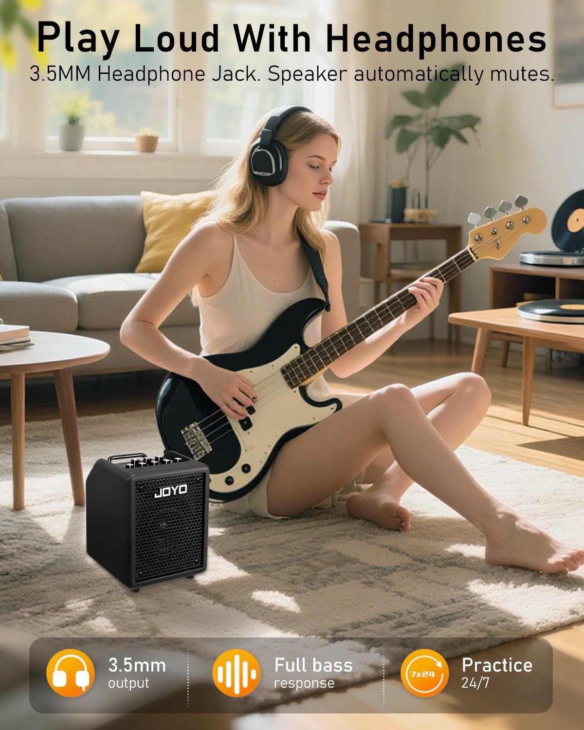 JOYO 30W Bass Amp Portable Combo Amplifier 4" Speaker with Bluetooth 5.1...