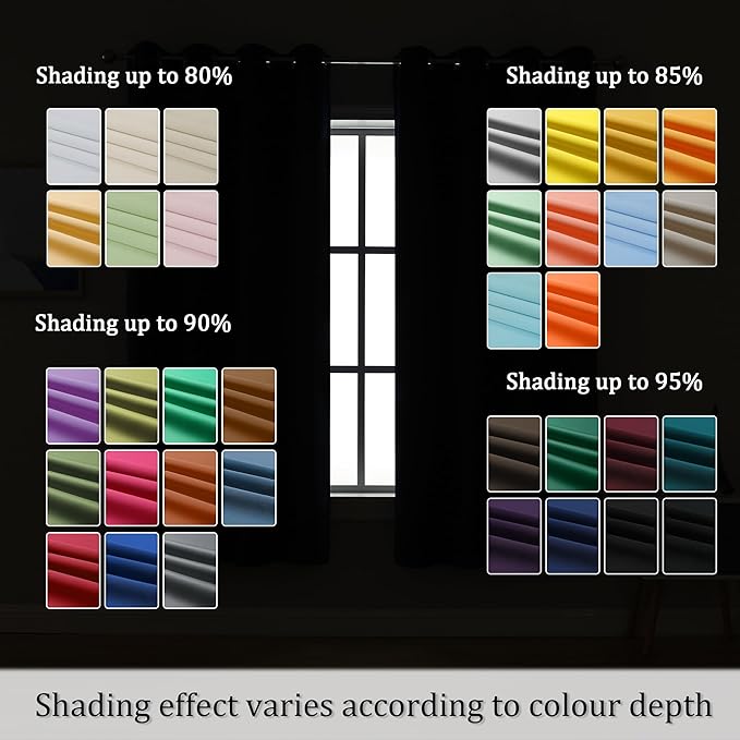 DUALIFE 120 Inch Length Extra Long Yellow Illuminating Blackout Curtain