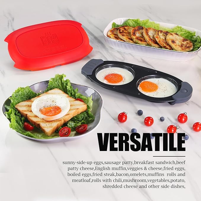 Quick-Heat Microwave Egg Cooker|Poacher|fryer, Dishwasher-Safe, Save Time