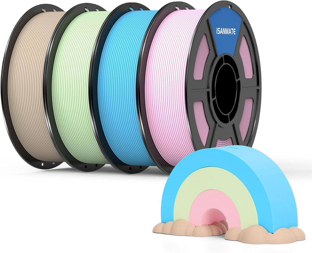 iSANMATE Matte PLA Filament 1.75mm Bundle 4kg for FDM 3D Printing
