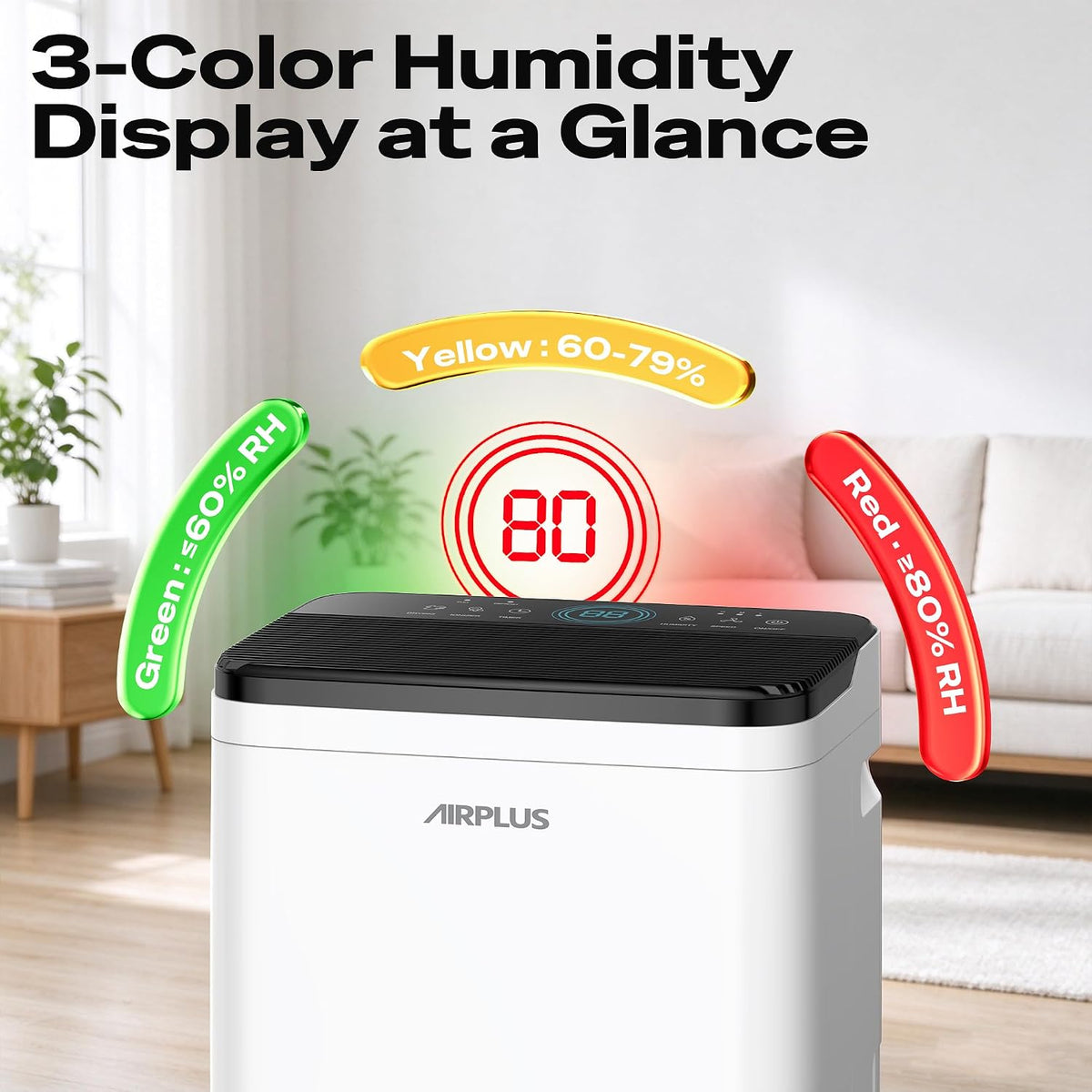 AIRPLUS Max 70 Pint Quiet Dehumidifier for Home Bedroom up to 5500 Sq Ft