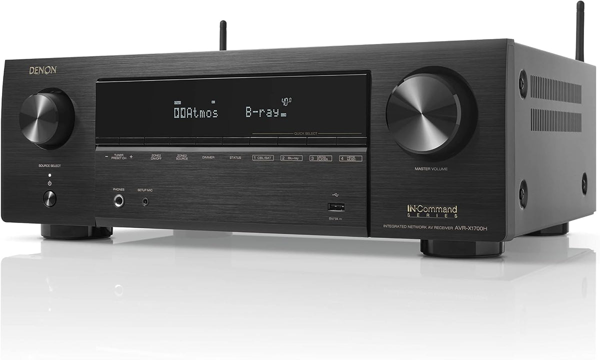 Denon AVR-X1700H 7.2 Channel AV Receiver - 80W/Channel, Built-in HEOS