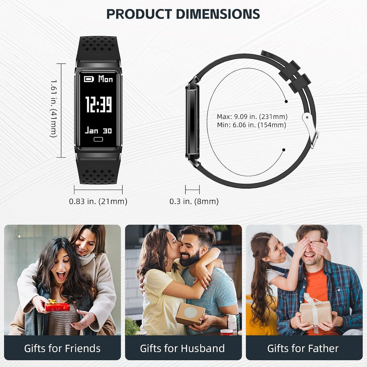Smart Bracelet for Men Women 15-Day Battery Fitness Tracker