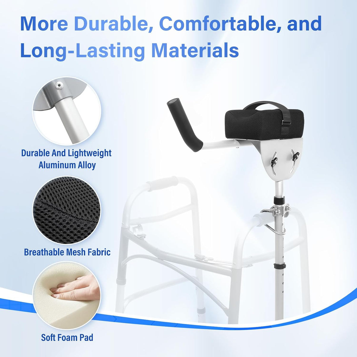 1 pcs Walker Platform Attachment with Adjustable Padded Cuff - Walker Platfor...