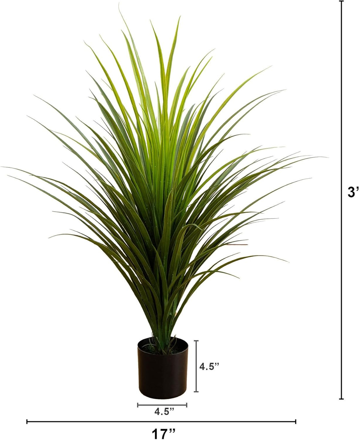 Nearly Natural 3 ft Artificial Grass Plant UV-Resistant Outdoor Porch Decor