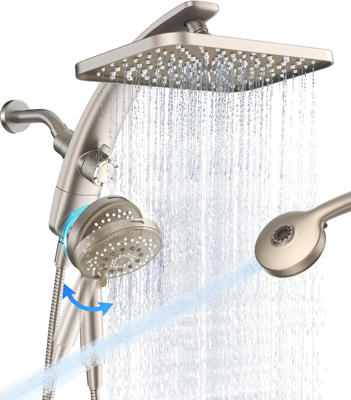 Veken 12" Rain Shower Head with Handheld,High Pressure Power Wash,Magnetic