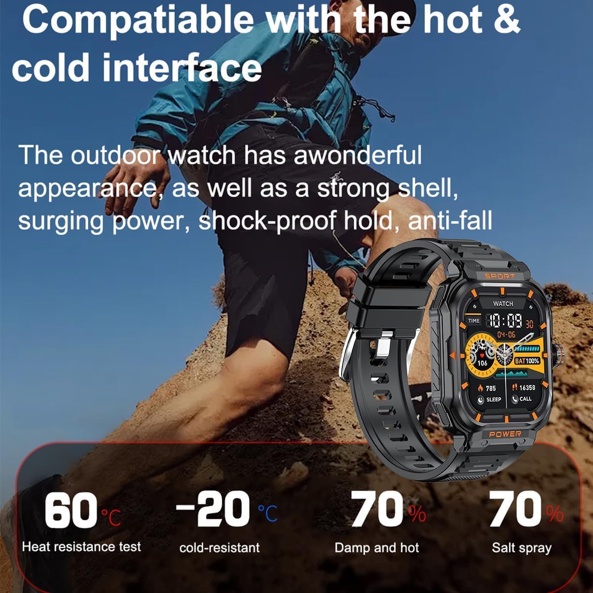 Military Smart Watch with Earbuds for Men and Women,2'' Tactical Disp...