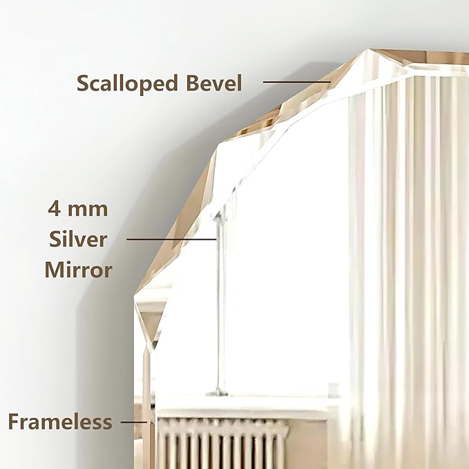 Bathroom Mirrors for Over Sink, Round Frameless Mirrors for Wall, 24x30 Inch