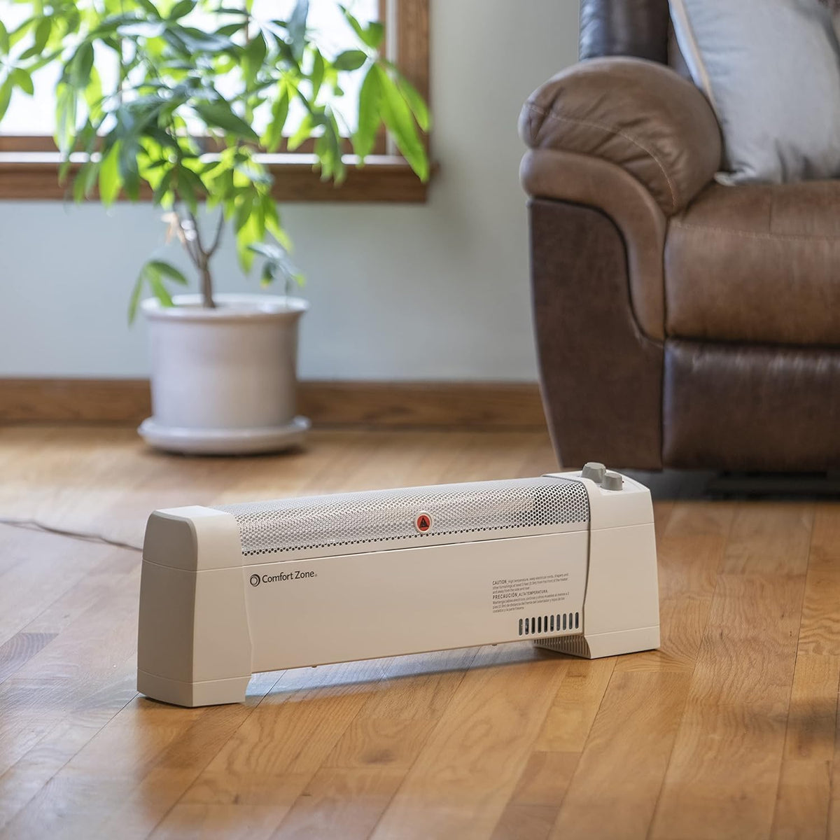 Comfort Zone Electric Baseboard Space Heater with Adjustable Thermostat, Dent...