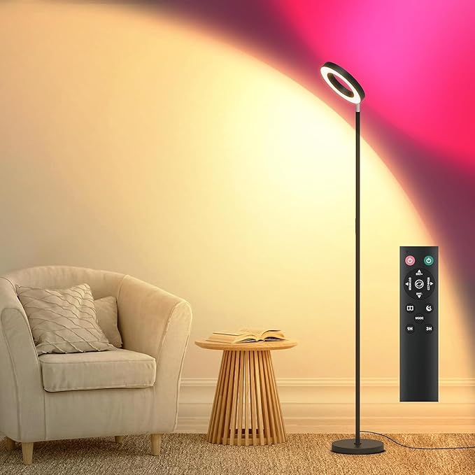 42W Dual-Sided Floor Lamp, RGB Color Changing LED Standing Lamp