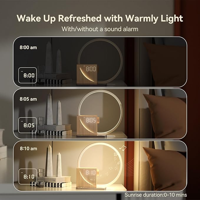 Vivilumens Sunrise Alarm Clock Sound Machine Nightlight, Gradual Wake Up Light