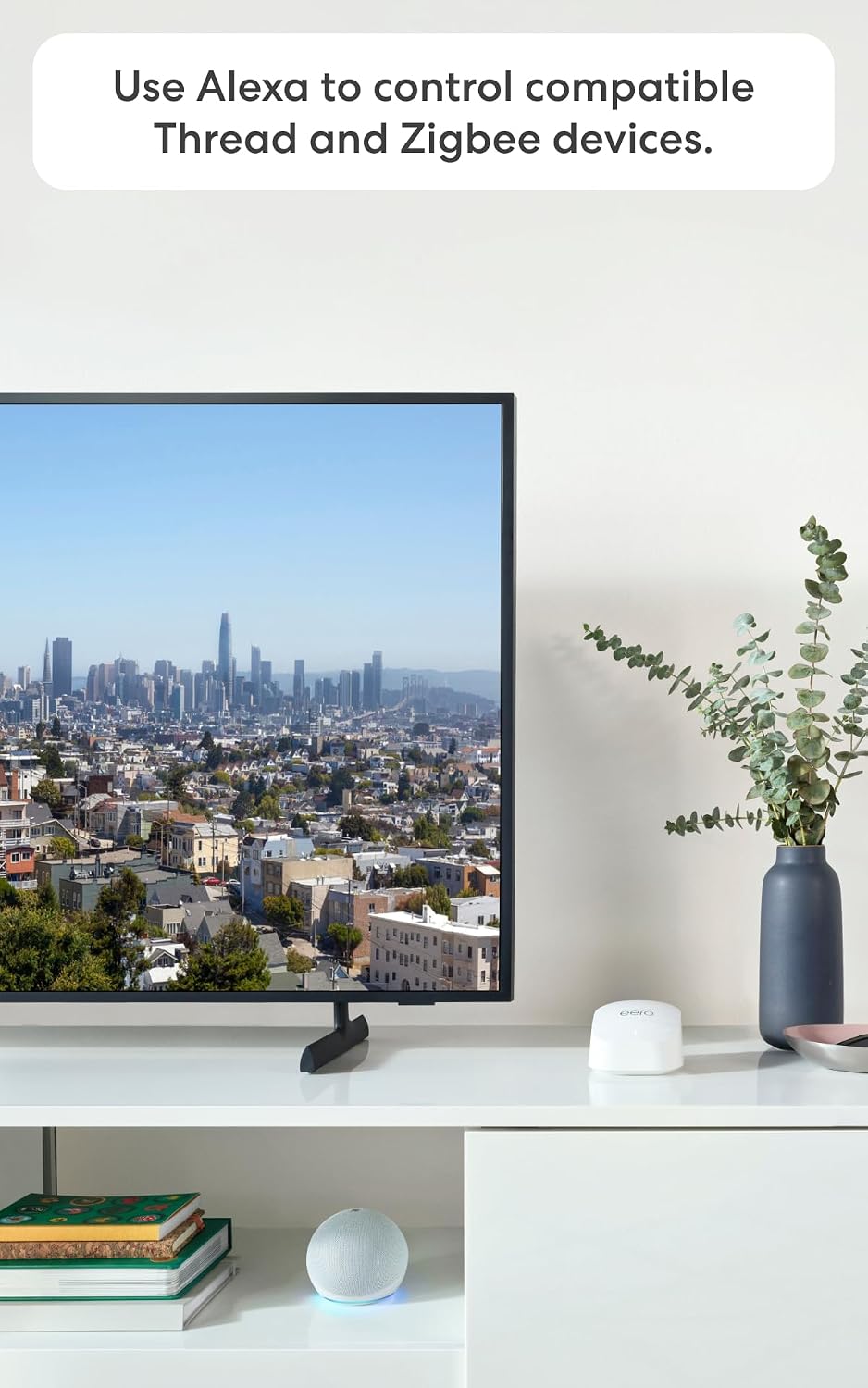 Amazon eero 6+ mesh wifi system - Supports internet plans up to a Gigabit, Co...