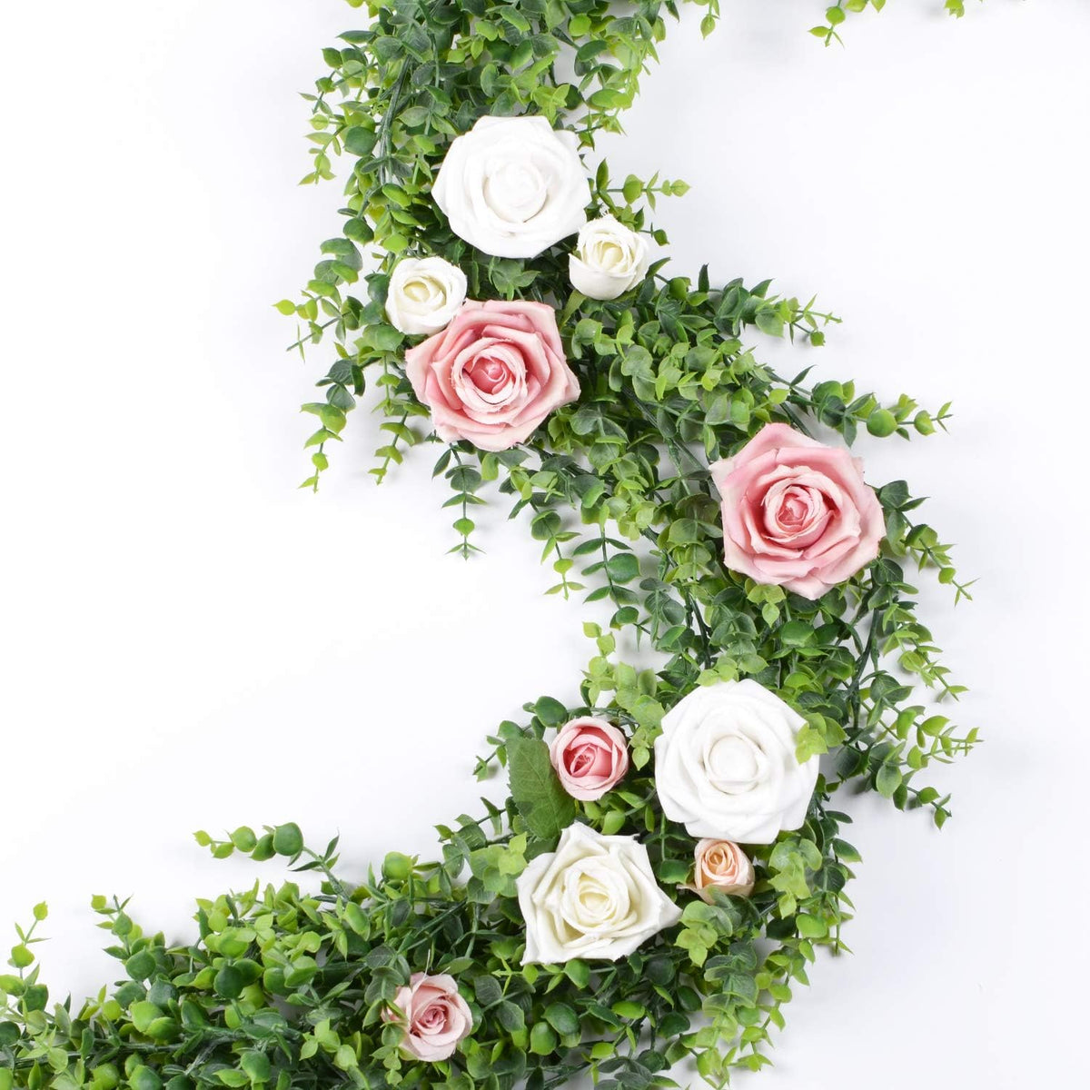 6 Pack Faux Eucalyptus Garland Plant, Artificial Vines Hanging Eucalyptus Lea...