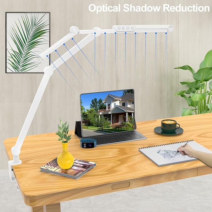 Micomlan Led Desk Lamp for Home Office, 24W Bright Rotatable Led Table Light