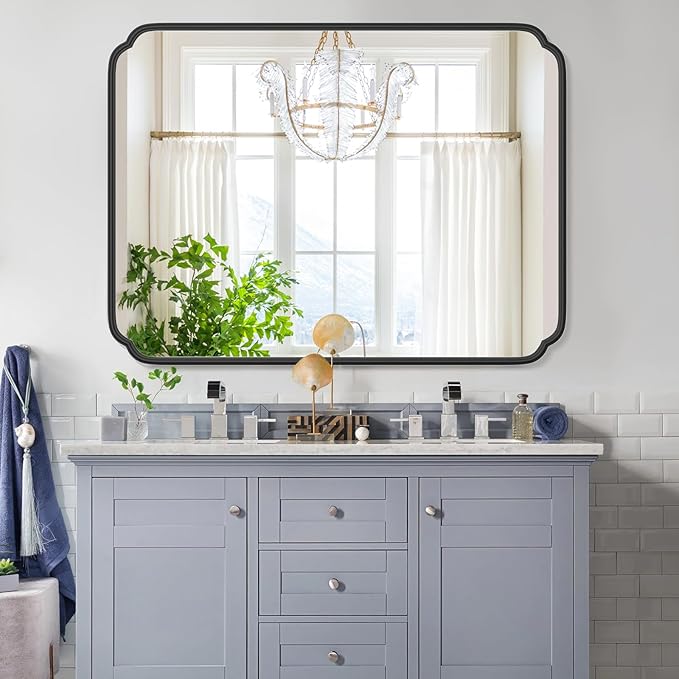 36 x 48 Inch Black Bathroom Vanity Mirror