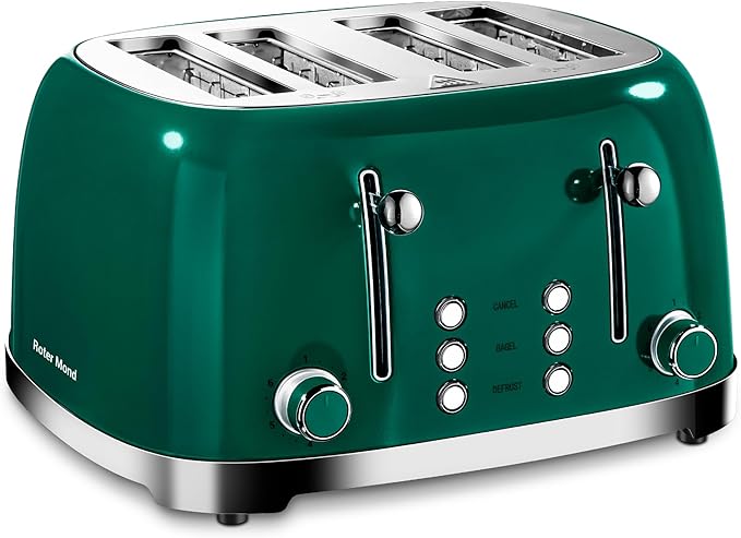 Roter Mond 4 Slice Toaster Retro Stainless Steel