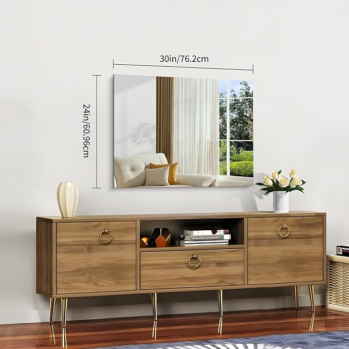 CILIBER Frameless Mirror, 24x30 Inch Bathroom Mirror