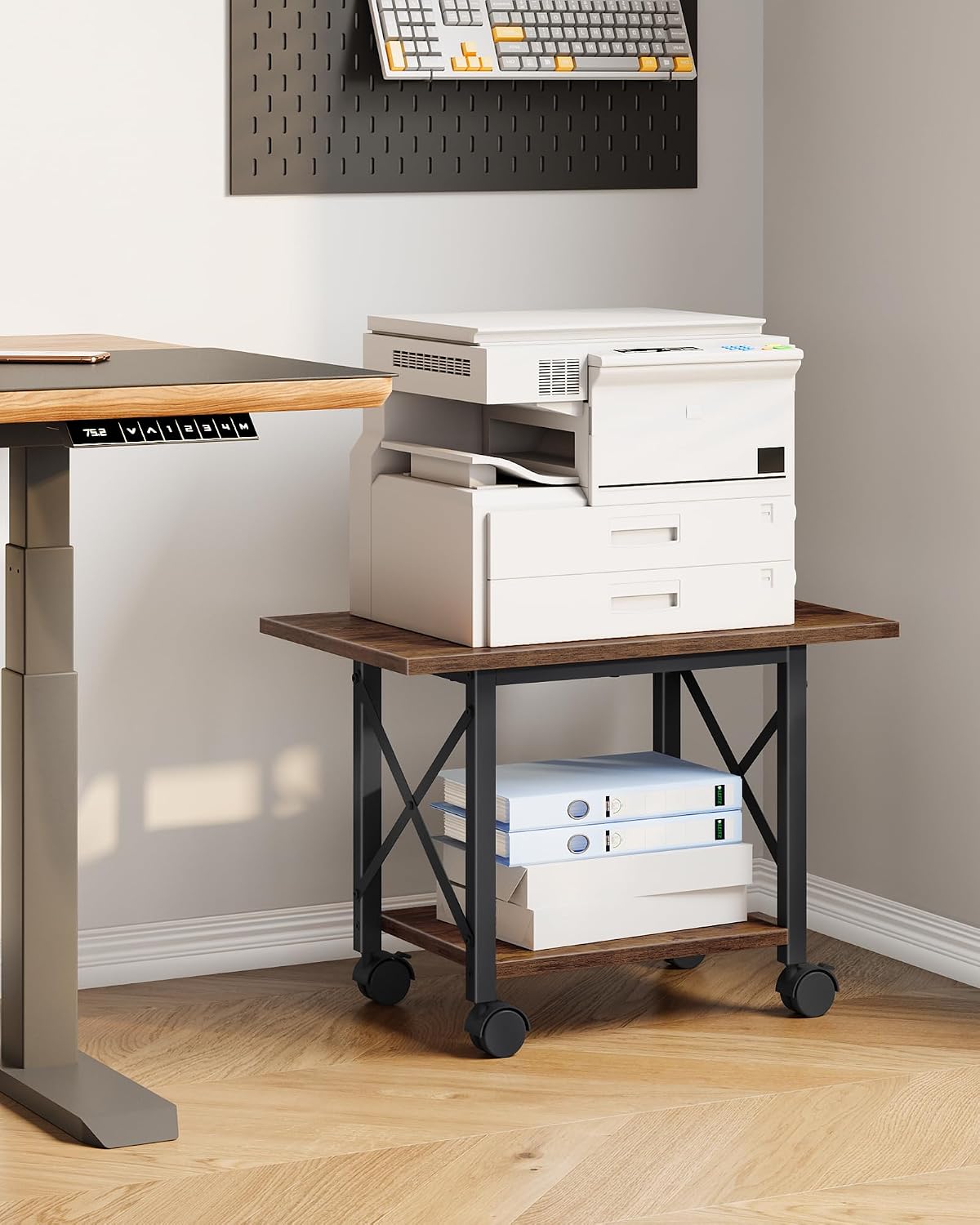 CHOEZON 23.6" Printer Stand, with Locking Wheels Adjustable Feet
