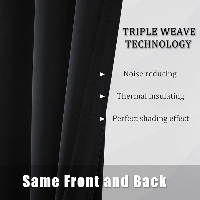 DUALIFE Blackout Curtains 60 inches Wide x 84 inches Long 2 Panels