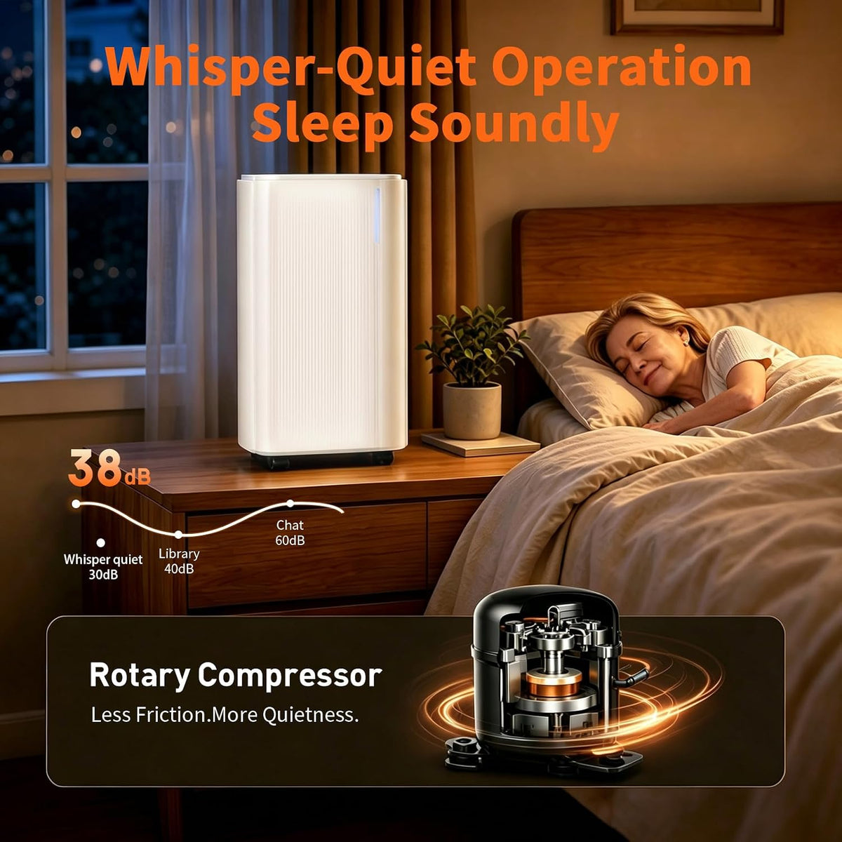 Dehumidifier for Basement, 16.4 ft Drain Hose, Smart App Control