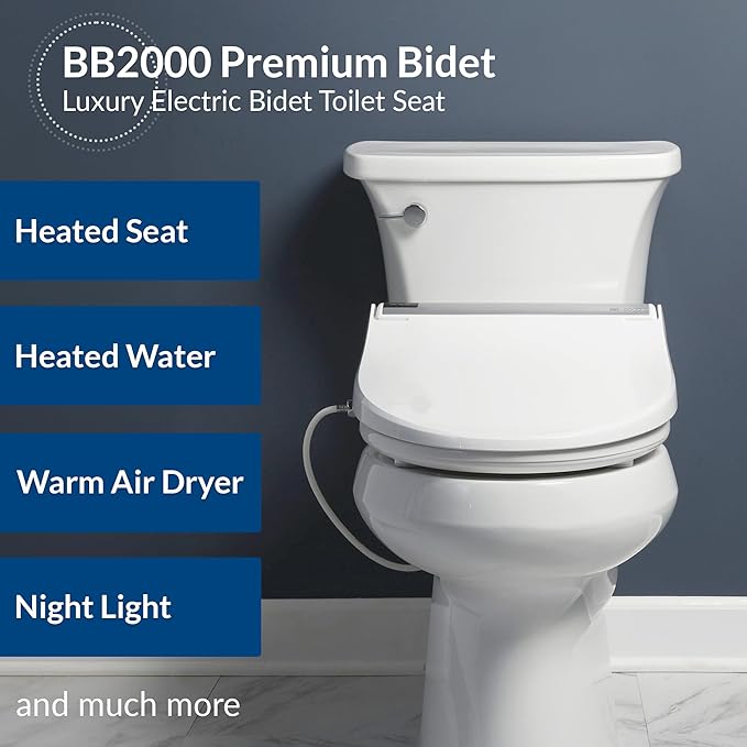 Bio Bidet BB2000 Bliss Electric Bidet Toilet Seat, Warm Water