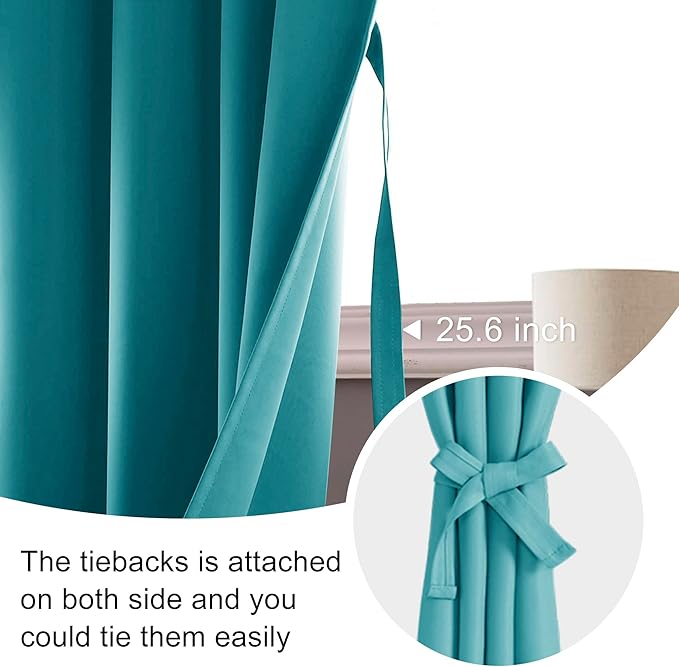 JIUZHEN 80 Inch Length Door Curtains (Set of 2)