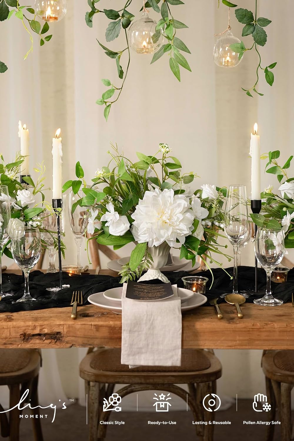 Ling's moment Rosa Banksiae Artificial Vines, Silk Greenery Garlands