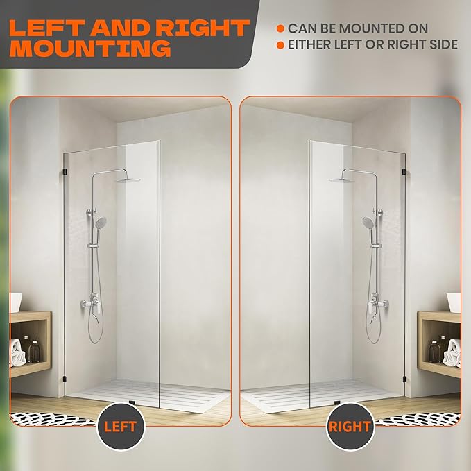 Bathroom Shower Door 30.5" W x 78.75" H, Frameless Fixed 3/8" ...