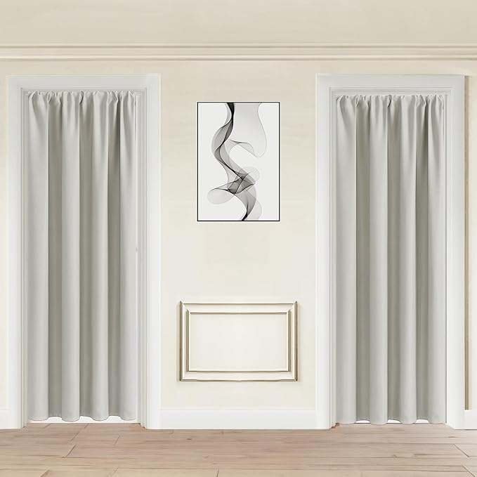 JIUZHEN Blackout Doorway Curtains 80 inch Length