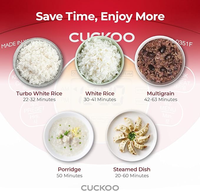 CUCKOO Micom Rice Cooker 3 Cup Uncooked / 6 Cup Cooked, Korean Fuzzy Logic Rice