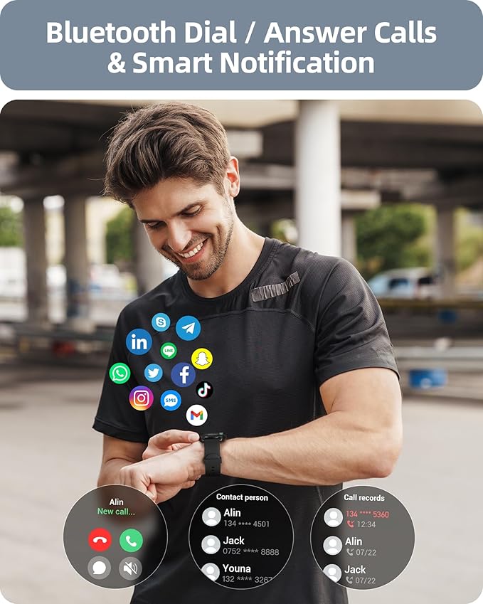 Parsonver Smart Watch for Men Women, HD Screen Fitness Tracker IP68 Waterproof
