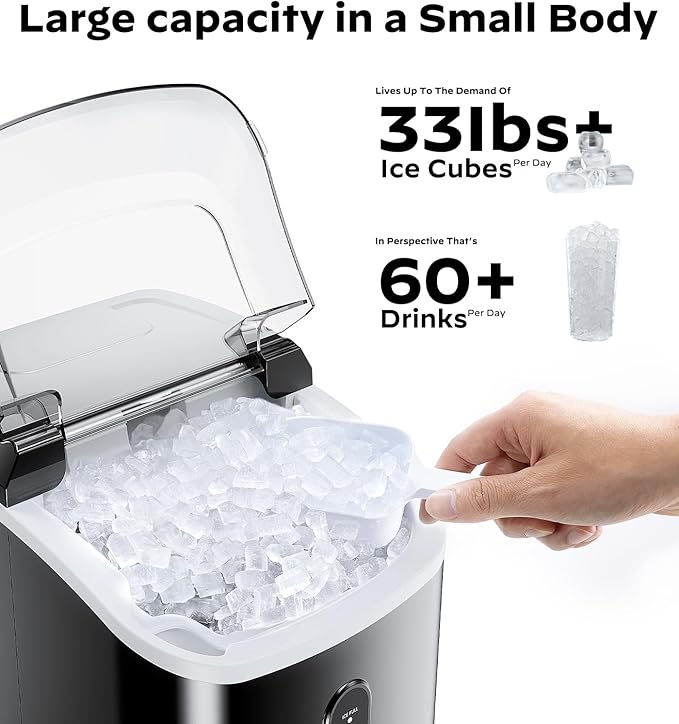 Nugget Ice Maker Countertop, Silonn Chewable Pellet Ice Machine