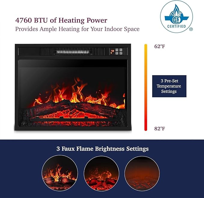 72" Electric Fireplace with Mantel and Cabinets, Fireplace TV Stand