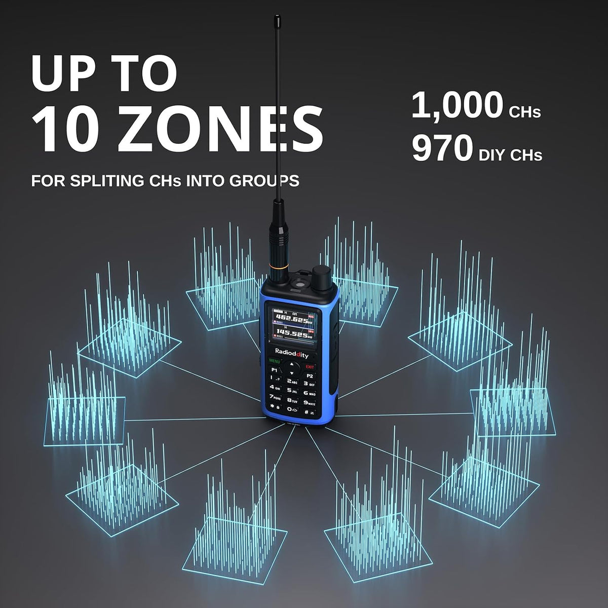 Radioddity GM-30 Pro GMRS Handheld Radio, App Wireless Programming, 1 Pack